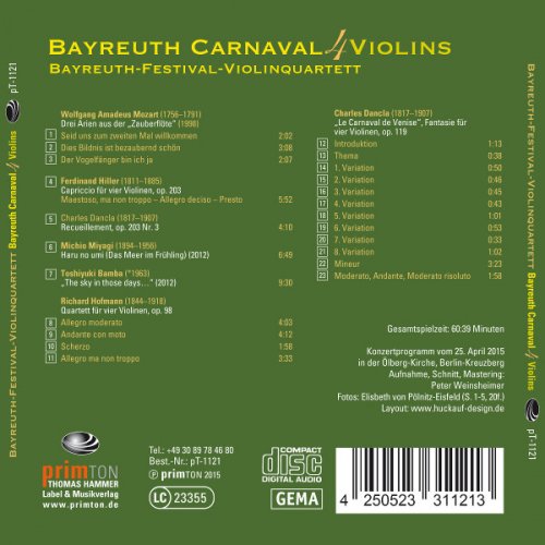 Bayreuth-Festival-Violinquartett - Bayreuth Carnaval 4 Violins (2023)