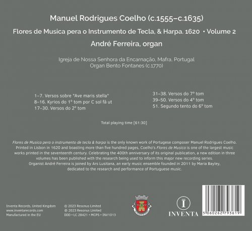 André Ferreira, Ars Lusitana, Maria Bayley - Coelho: Flores de Musica pera o Instrumento de Tecla, & Harpa, Volume 2 (2023) [Hi-Res]