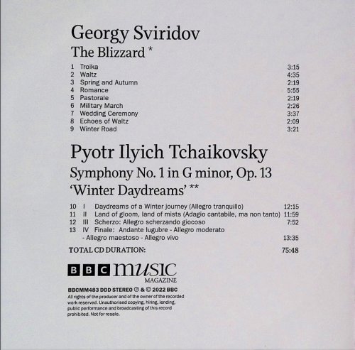 Alexander Vedernikov, Martyn Brabbins - Sviridov: The Blizzard / Tchaikovsky: Symphony no.1 (2023) [BBC Music Magazine]