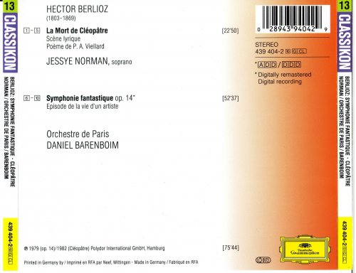 Jessye Norman, Daniel Barenboim - Berlioz: La mort de Cleopatre / Symphonie fantastique (1993)