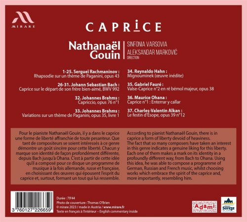 Nathanaël Gouin, Sinfonia Varsovia, Aleksandar Marković - Caprice (2023) [Hi-Res]