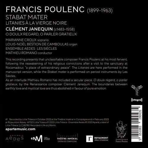 Ensemble Aedes, Les Siècles, Mathieu Romano - Poulenc: Stabat Mater, Litanies à la Vierge noire (2023) [Hi-Res]