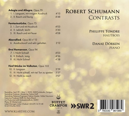Philippe Tondre, Danae Dörken - Robert schumann contrasts (2023) [Hi-Res]