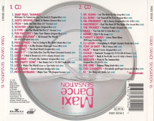 VA - Maxi Dance Sensation 15 (2CD) (1994) [CD-Rip]