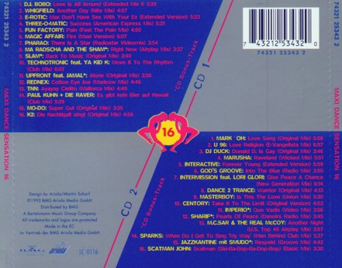 VA - Maxi Dance Sensation 16 (2CD) (1995) [CD-Rip]