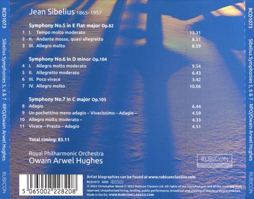 Royal Philharmonic Orchestra, Owain Arwel Hughes - Sibelius: Symphonies Nos. 5, 6 & 7 (2022) [Hi-Res]