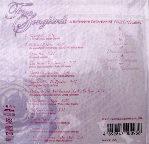 Jacintha, Ayako Hosokawa, Esther Ofarim, Patricia Barber, Marie Nakamoto - Five Songbirds: A Reference Collection of Female Voices (2004) [SACD]