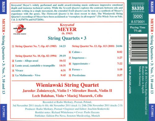 Wieniawski String Quartet - Meyer: String Quartets Nos. 7, 10 & 13 (2012)