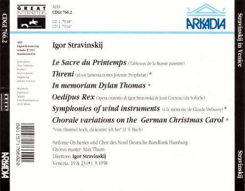 NDR Sinfonie Orchester - Igor Stravinskij: In Venice (1992)