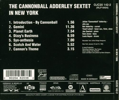 Cannonball Adderley - The Cannonball Adderley Sextet in New York (1962)