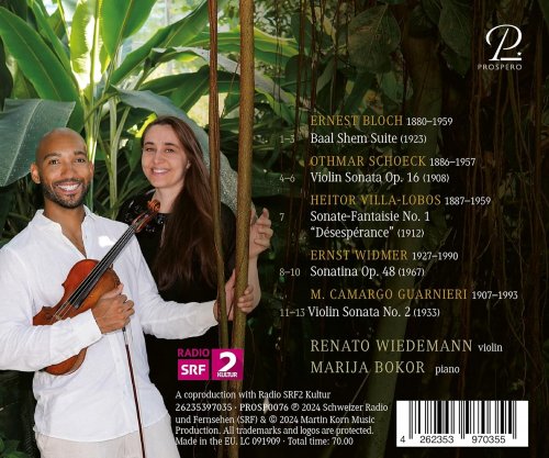 Renato Wiedemann, Marija Bokor - Renato Wiedemann: Roots. 20th Century Violin Sonatas from Brazil and Switzerland (2024) [Hi-Res] [Dolby Atmos]