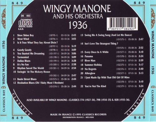 Wingy Manone - The Chronological Classics: 1936 (1995)