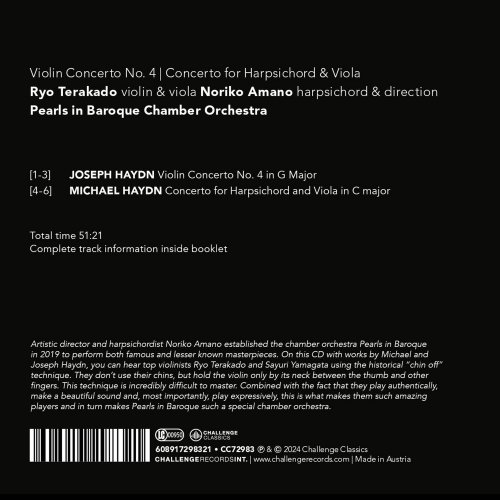 Noriko Amano, Ryo Terakado - Joseph Haydn: Violin Concerto No. 4 / Michael Haydn: Concerto for Viola and Harpsichord (2024) [Hi-Res]