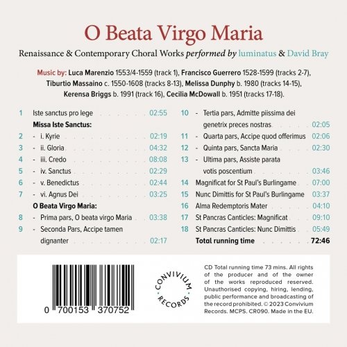 David Bray - O Beata Virgo Maria: Renaissance & Contemporary Choral Works (2024) Hi-Res