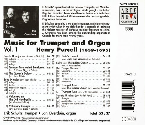 Erik Schultz, Jan Overduin - Purcell: Music for Trumpet and Organ, Vol. 1 (1996)