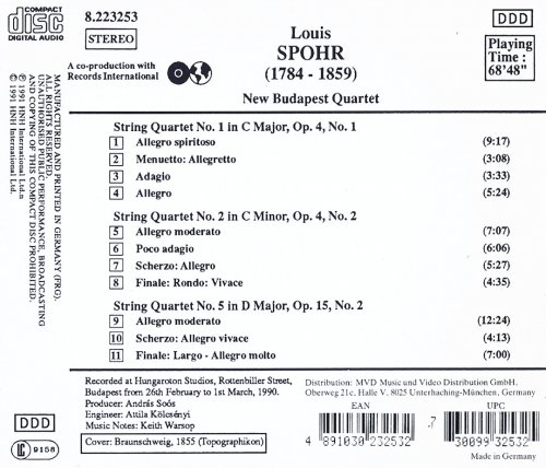 New Budapest Quartet - Spohr: String Quartets, Vol. 3 (1991) CD-Rip