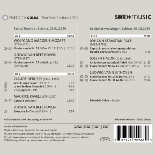 Friedrich Gulda - Two Solo Recitals 1959 (2021)