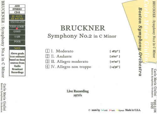Boston Symphony Orchestra, Carlo Maria Giulini - Bruckner: Symphonie Nr. 2 (2006)