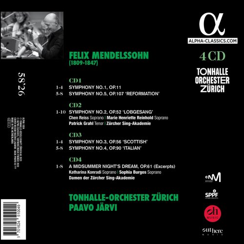 Tonhalle-Orchester Zürich, Paavo Järvi - Mendelssohn: Symphonies (2024) [Hi-Res] [Dolby Atmos]