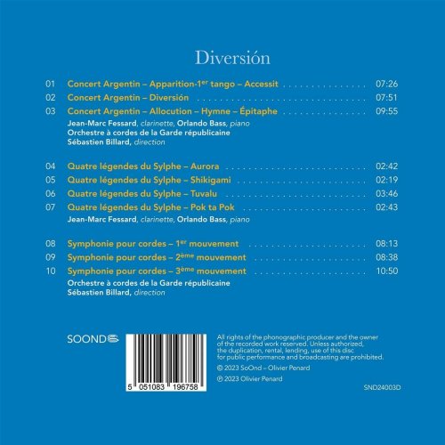 Jean-Marc Fessard, Orlando Bass, Orchestre de la garde républicaine, Sébastien Belliar - Penard: Diversión (2024) [Hi-Res]