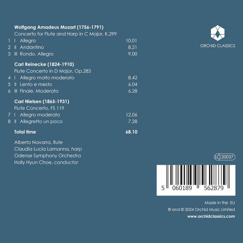 Alberto Navarra, Odense Symphony Orchestra, Holly Hyun Choe, Claudia Lucia Lamanna - Mozart, Reinecke & Nielsen: Flute Concertos (2024) [Hi-Res]