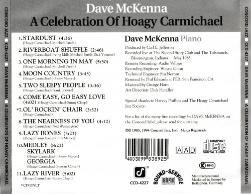 Dave McKenna - A Celebration of Hoagy Carmichael (1983)