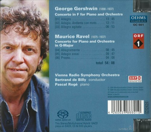 Pascal Rogé, Wiener Symphoniker, Bertrand de Billy - Gershwin: Concerto in F for Piano / Ravel: Concerto in G minor for Piano (2004) CD-Rip
