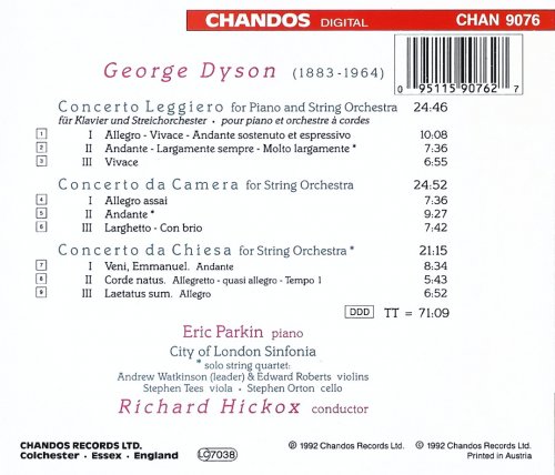 Eric Parkin, City of London Sinfonia, Richard Hickox - Dyson: Concerto Leggiero, Concerto da Camera, Concerto da Chiesa (1992) CD-Rip
