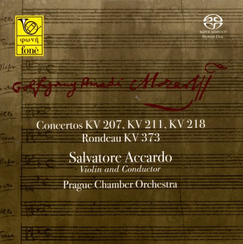 Salvatore Accardo - Mozart: Violin Concertos, K. 207, K. 211, K. 218 & Rondeau, K. 373 (2021) [SACD]