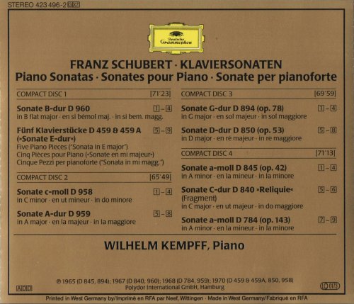 Wilhelm Kempff - Schubert: Piano Sonatas, Vol. 1 (1993) CD-Rip