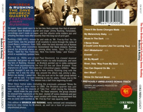 The Dave Brubeck Quartet Featuring Jimmy Rushing - Brubeck & Rushing (1960) CD Rip