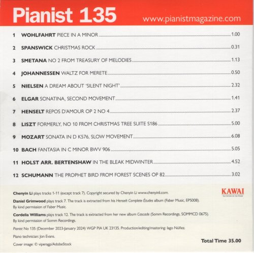Chenyin Li, Daniel Grimwood, Cordelia Williams - Bach, Mozart, Schumann, Spanswick, etc. (2023) [Pianist Magazine #135]