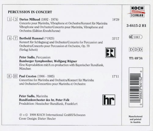 Peter Sadlo, Bamberger Symphoniker, Wolfgang Rögner - Percussion in Concert (1998) CD-Rip