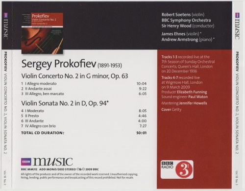 Henry Wood, James Ehnes, Andrew Armstrong - Violin Concerto No. 2 / Violin Sonata No. 2 (2009) [BBC Music Magazine]