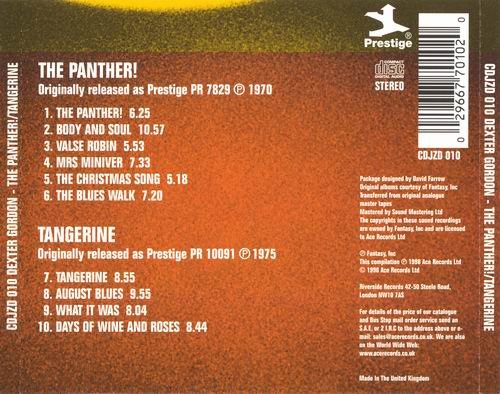 Dexter Gordon - The Panther!/Tangerine (1998)