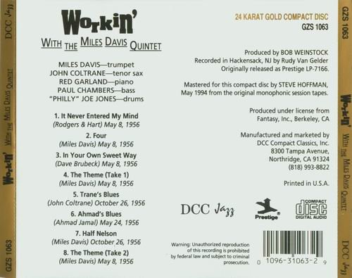 Miles Davis Quintet - Workin' With The Miles Davis Quintet (1956) CD Rip