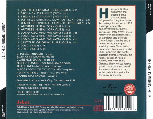 The Charles Mingus Group - Debut Rarities, Vol.3 (1993) CD Rip