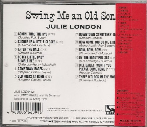 Julie London - Swing Me An Old Song (1959) [1991]