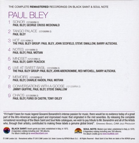 Paul Bley - The Complete Remastered Recordings on Black Saint & Soul Note (2013) [10CD Box Set]