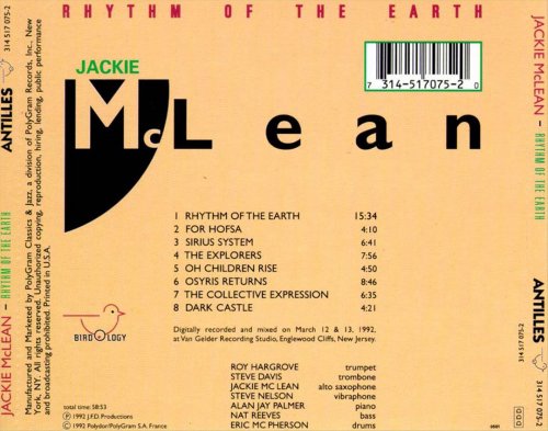 Jackie McLean - Rhythm Of The Earth (1992) Lossless