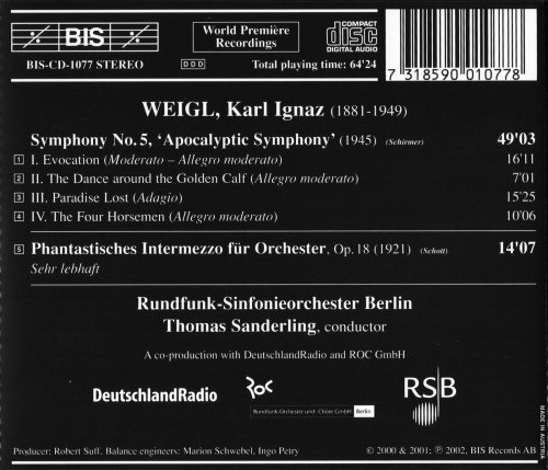 Rundfunk-Sinfonieorchester Berlin, Thomas Sanderling - Weigl: Symphony No. 5 “Apocalyptic Symphony” (2002) CD-Rip