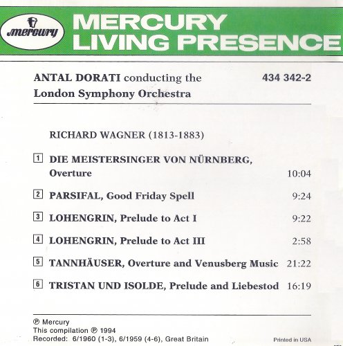 Antal Dorati - Antal Dorati Conducts Wagner (1960) [1995]