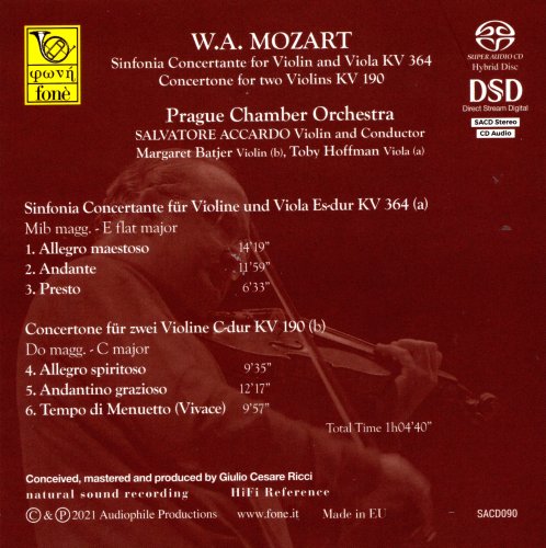 Salvatore Accardo - Mozart: Sinfonia Concertante KV 364 / Concertone KV 190 (2021) [SACD]