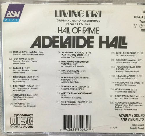Adelaide Hall - Hall of Fame (1992)