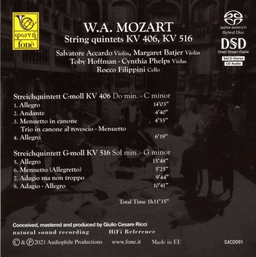 Salvatore Accardo - Mozart: String quintets KV 406, KV 516 (2021) [SACD]