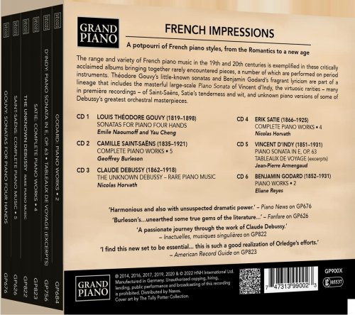 Naoumoff, Cheng, Burleson, Horvath, Armengaud, Reyes - French Impressions: A potpourri of French piano styles (Box-Set) (2022)