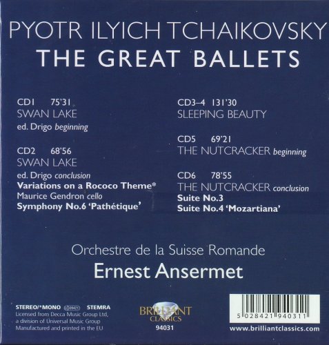 Ernest Ansermet - Tchaikovsky: The Great Ballets (1953-1966) [2010 6CD Box Set]