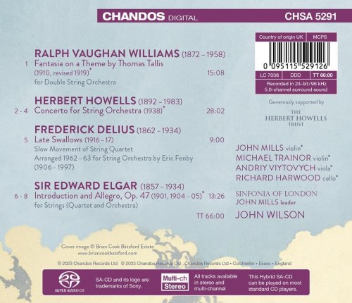 Sinfonia of London, John Wilson - Vaughan Williams, Howells, Delius, Elgar: Music for Strings (2023) [Hi-Res] [Dolby Atmos]