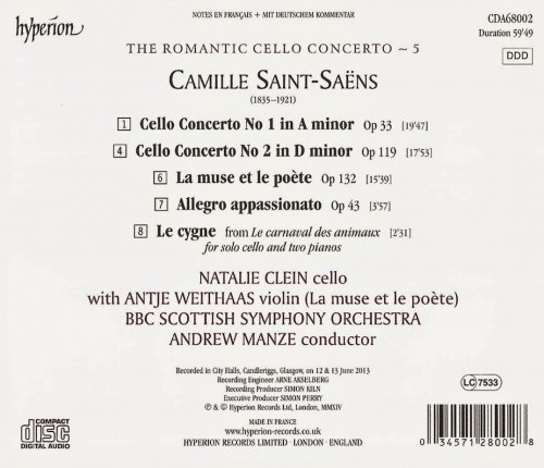 Natalie Clein - Saint-Saëns: Cello Concertos (Romantic Cello Concerto, Vol. 5) (2014) CD-Rip