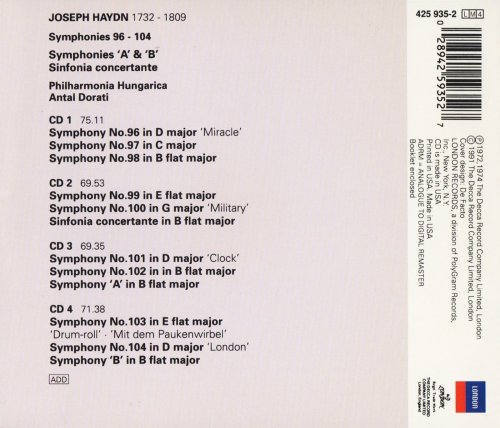 Philharmonia Hungarica, Antal Dorati - Haydn: Symphonies 96–104 (1991) CD-Rip